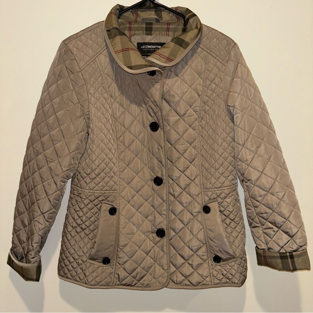 Liz Claiborne Quilted Button Front Chore Coat Jacket Size M - Picture 1 of 13